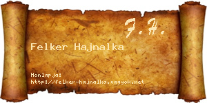 Felker Hajnalka névjegykártya